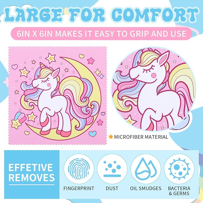Sinmoe 20 Pcs Microfiber Cleaning Cloth Cute Unicorn Design Microfiber Soft - Image 4