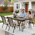 JEAREY Patio Dining Chairs Set of 4, Outdoor Stackable Dining Furniture Set, All Weather Dining Set for Lawn, Garden, Backyard, Poolside, Brown - Image 6