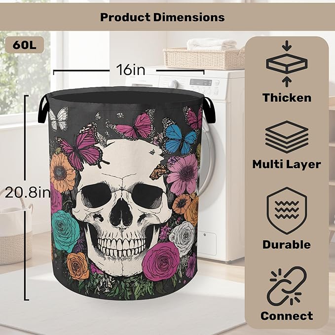 Skull Gothic Laundry Hamper - Image 2