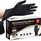 Schneider Black Nitrile Exam Gloves, 5 Mil Disposable Gloves, Latex Free & by Schneider