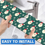 Christmas Kitchen Sink Splash Guard Mat Santa Claus and Snowflakes Sink Splash - Image 6