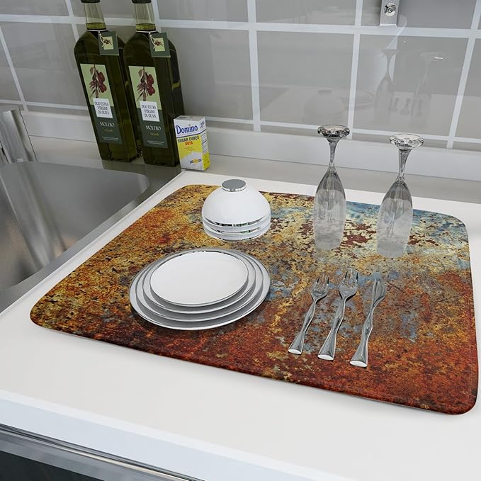 Brown Rust Colorful Metal Rusty Steel Iron Dish Drying Pad 18 x 24 Inch - Image 6