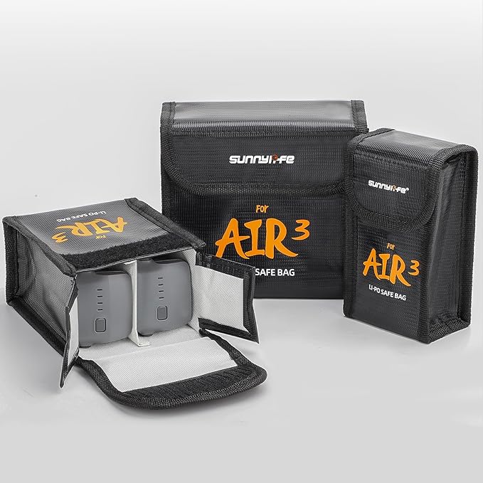 Lipo Battery Safe Bag for DJI Air 3s/Air 3, Explosion-Proof Nylon lithium - Image 6