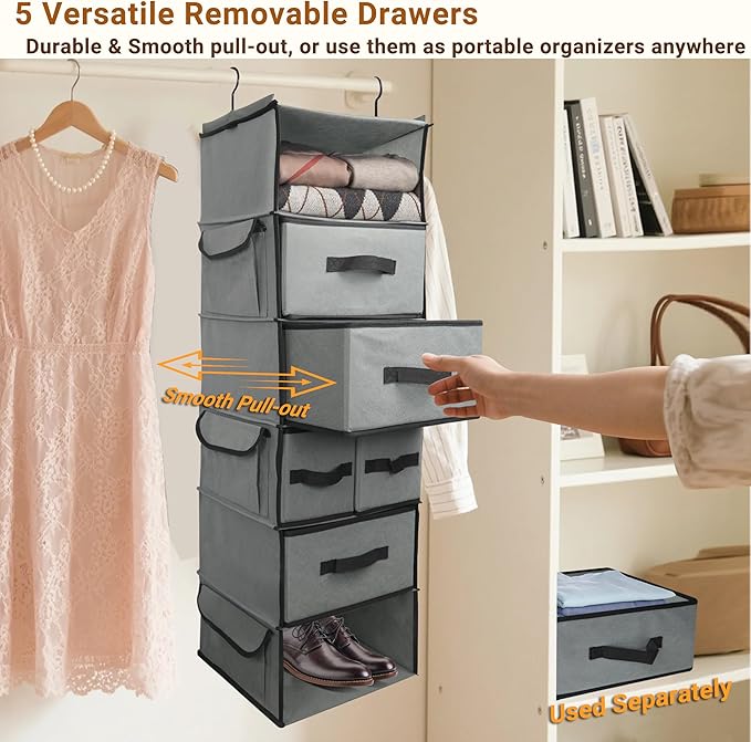 Durable 6-Tier hanging closet organizer - Image 5