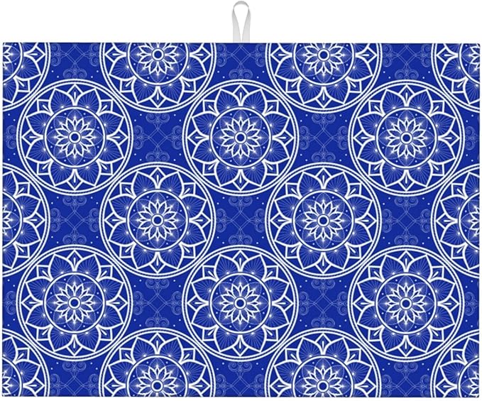 Chinoiserie Blue White Porcelain Dish Drying Mats by Unknown