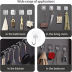 Adhesive Hooks for Hanging, Wall Hooks Self Adhesive Towel Coat Waterproof - Image 7