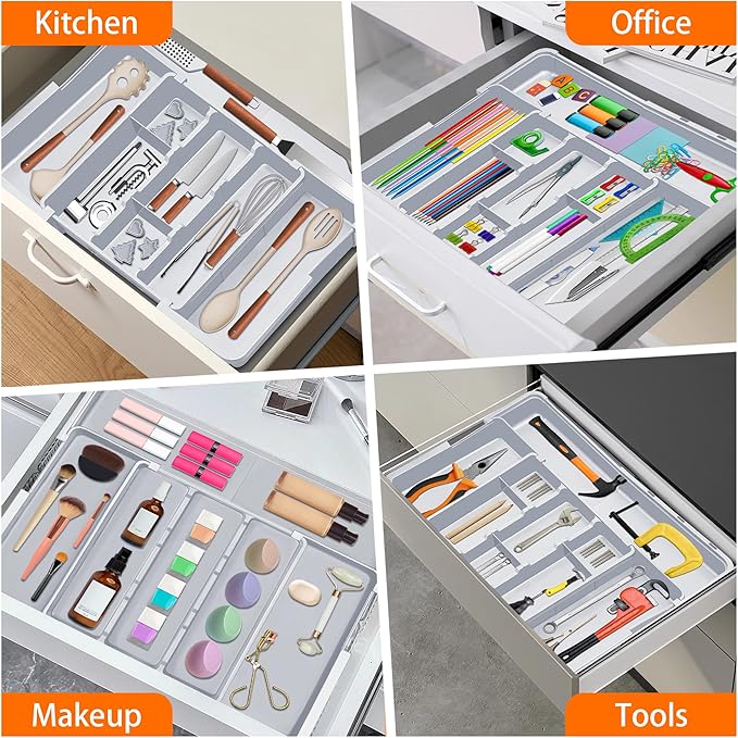 Large Utensil Drawer Organizer Expandable Silverware Organizer - Image 9