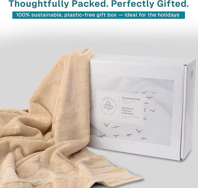 Fabdreams 100% Organic Cotton Bath Towel Set of 6 700 GSM Hotel Premium Plush - Image 7