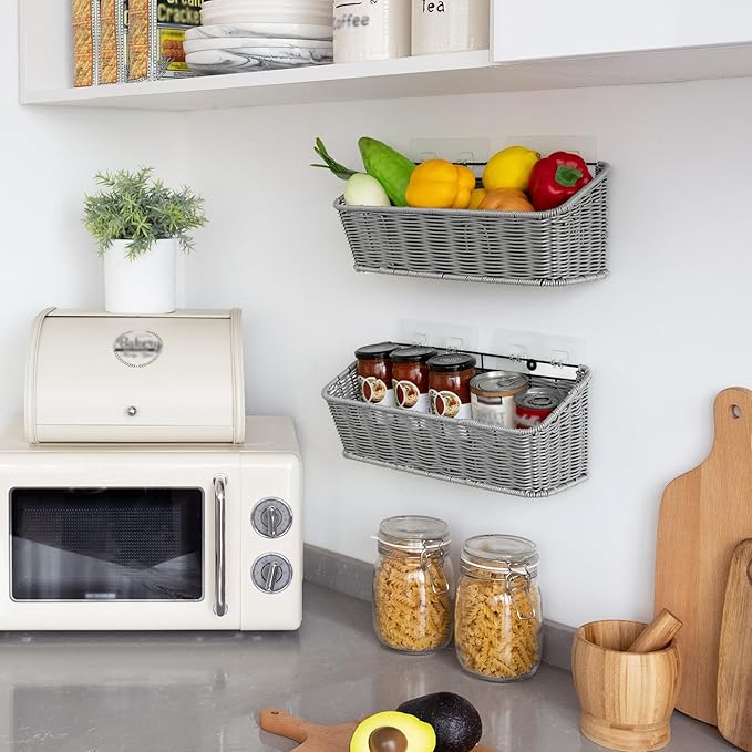 GRANNY SAYS Wicker Hanging Basket, 2 Pack Storage Baskets - Image 2