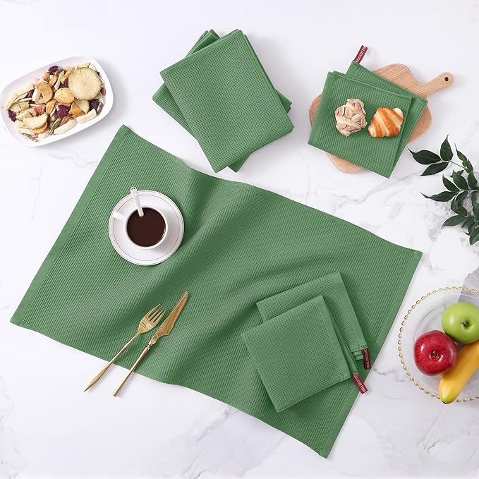 Homaxy 100% Cotton Waffle Weave Dish Cloths - Image 6