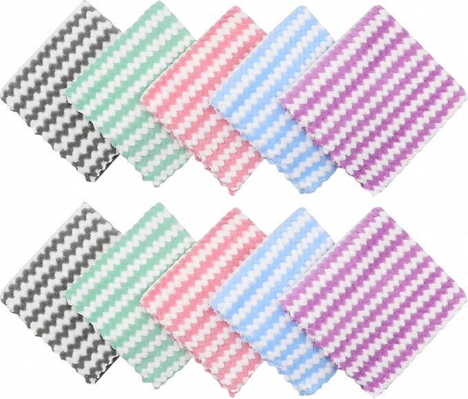 Microfiber Cleaning Cloth Lint Free Cleaning Rags, 10 Pack Fast Drying Dish Rags - Image 2