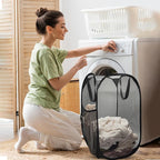The upgraded pop-up laundry basket features a breathable side pocket mesh design - Image 7