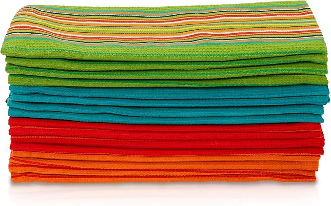 Simpli-Magic 79335 Kitchen Dish Towels, 16x27 Inches, Salsa Stripe, 8 Pack - Image 3