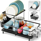 2 Tier Dish Drying Rack, Expandable Two Tier Dish Rack by Urackify