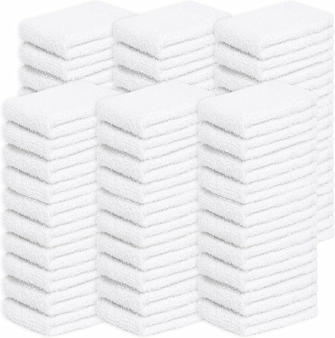 Looperry White Terry Cloth Rags 13"x13" Inches Commercial Grade Dish Cloth by Looperry