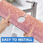 Abstract Pink Glitter Diamond Sink Faucet Absorbing Mat Sink Splash Guard - Image 6