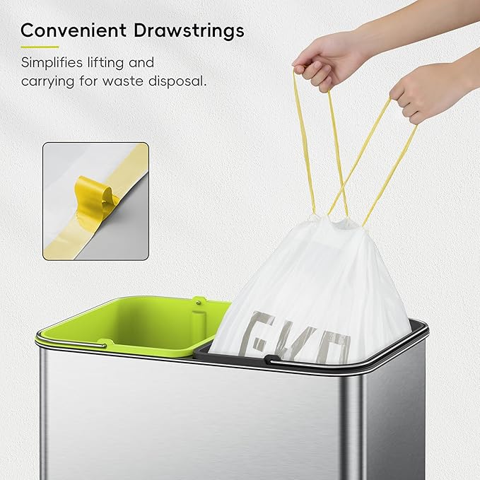 EKO 9.3 Gallon / 30–35 Liter Drawstring Trash Bags, Extra-Strong Leak-Resistant - Image 5
