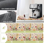 Colorful Wildflowers Dish Drying Mat Meadow Flowers Floral Kitchen Mat 12"x19" - Image 3