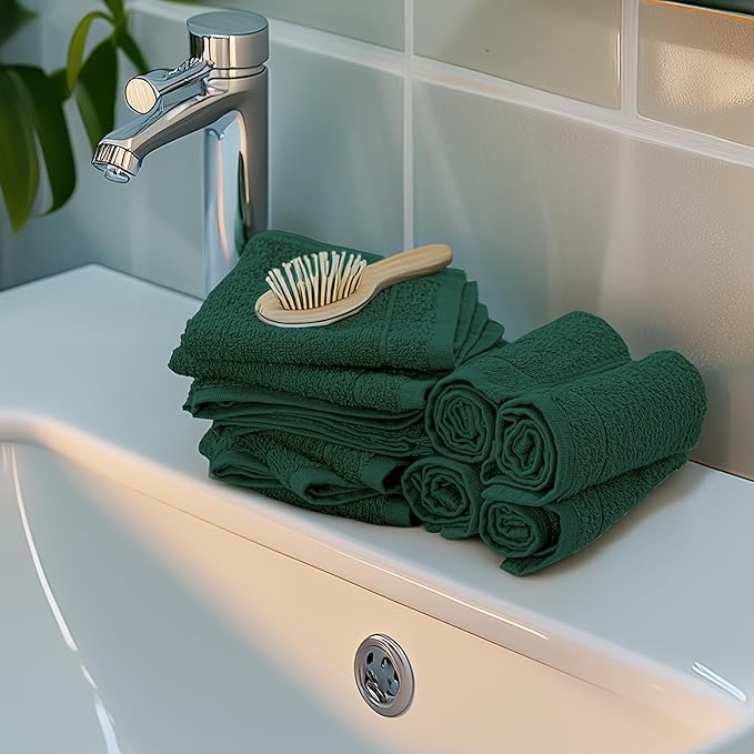 Tens Towels Pack of 12 Washcloths, 12 x 12 Inches, Lighter Weight, Quick to Dry - Image 8