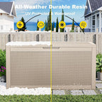 120 Gallon Waterproof Outdoor Storage Box,Resin Deck Box,Lockable Outside Storage Box Container for Patio Furniure,Garden,Pool Tools (120 Gallon,Grey) - Image 7