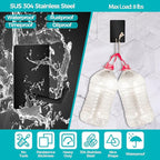 Adhesive Hooks Heavy Duty, Long Stainless Steel Self Adhesive Wall Hook - Image 3