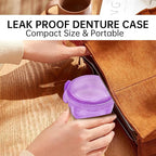 Leakproof Denture Case Purple Denture Soaking Cup - Image 2