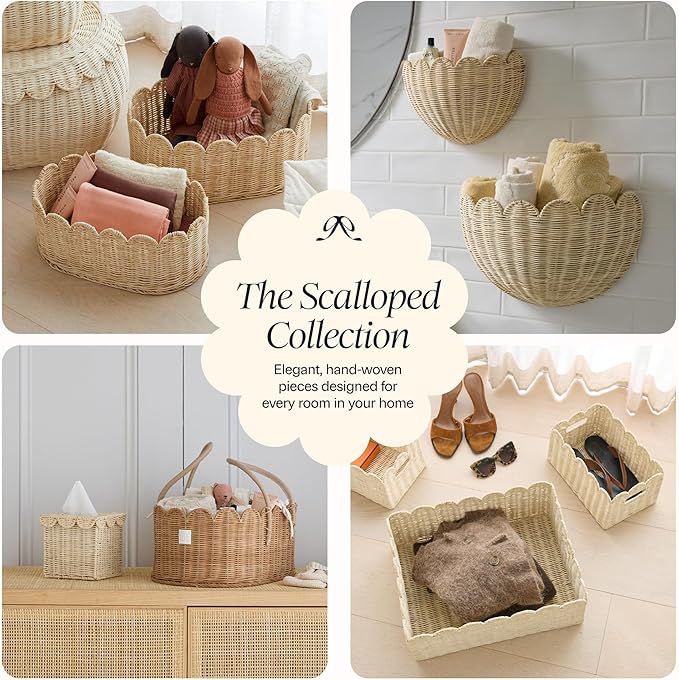 BEBE BASK Scalloped Wicker Wall Basket - Image 9