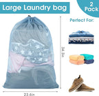 2 Pack Mesh Laundry Bags, 23 x 34 Inches Heavy Duty Mesh Laundry Bag, Large - Image 2