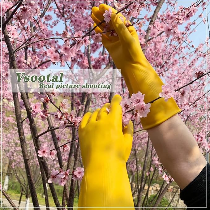 8 Pairs Reusable Household Cleaning Gloves, Rubber Kitchen Dishwashing Gloves - Image 7