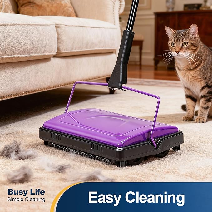 Yocada Carpet Sweeper Cleaner for Home Office Low&Undercoat Carpets Rugs Pet - Image 2