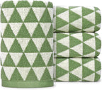 Jacquotha Hand Towels Green, 4-Piece Cotton Terry Kitchen Towels, Bathroom by Jacquotha