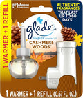 Glade PlugIns Refills Air Freshener Starter Kit, Cashmere Woods, Scented and by Glade