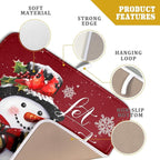Christmas Dish Drying Mat for Kitchen Counter Snowman Let It Snow Microfiber - Image 4