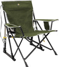 GCI Outdoor Kickback Rocker Camping Chair | Portable Folding Rocking Chair with Durable Armrests, Drink Holder & Relaxed Lowered Seat for Comfort — Loden Green by GCIOUTDOOR