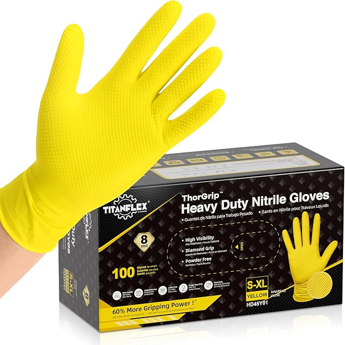 TitanFlex Heavy Duty Industrial Nitrile Gloves by TitanFlexDisposableGloves