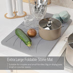 Large Stone Drying Mat with Bamboo Rack | 23.6” x 15.4” Diatomaceous Earth - Image 3
