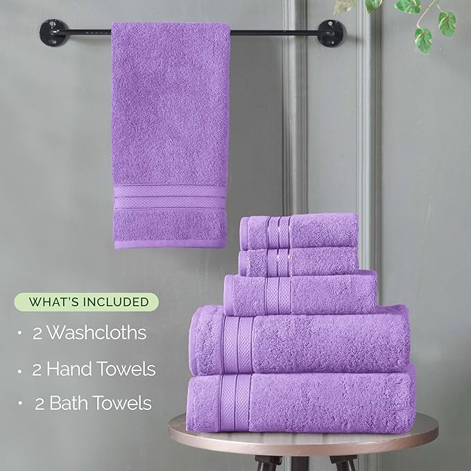 Elegant Comfort Luxury 6-Piece Towel Set, Premium Soft 100% Turkish Cotton - Image 4