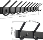 WEBI Coat Rack Wall Mounted, 10 Hooks - Image 2