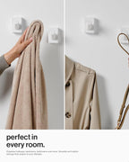 LARHN White Wall Hooks, Wall Mounted Coat Hooks - Image 5