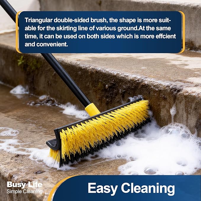 Yocada Double-Sided Floor Scrub Brush Triangle Brush Corner Crevice Cleaning - Image 2