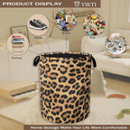 Laundry Hamper, Classic Leopard Laundry Basket, Wildlife Fur Print Portable - Image 4