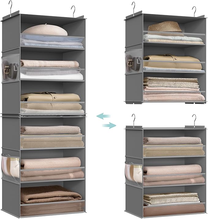 SONGMICS Hanging Closet Organizer, 6-Tier Fabric Storage Shelf, Separable by SONGMICSbySONGMICSHOME