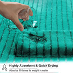 4 Pcs Blue Green Cabana Stripe Large Bath Towels 35"x70" Oversized Bath Sheet - Image 5
