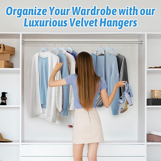 30 Pack Velvet Hangers – Premium Non-Slip Slim Clothes Hangers - Image 7