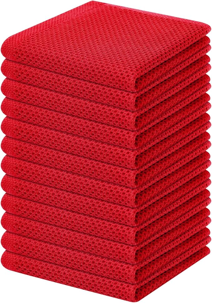 Homaxy 100% Cotton Waffle Weave Kitchen Dish Cloths, Ultra Soft Absorbent Quick by Homaxy