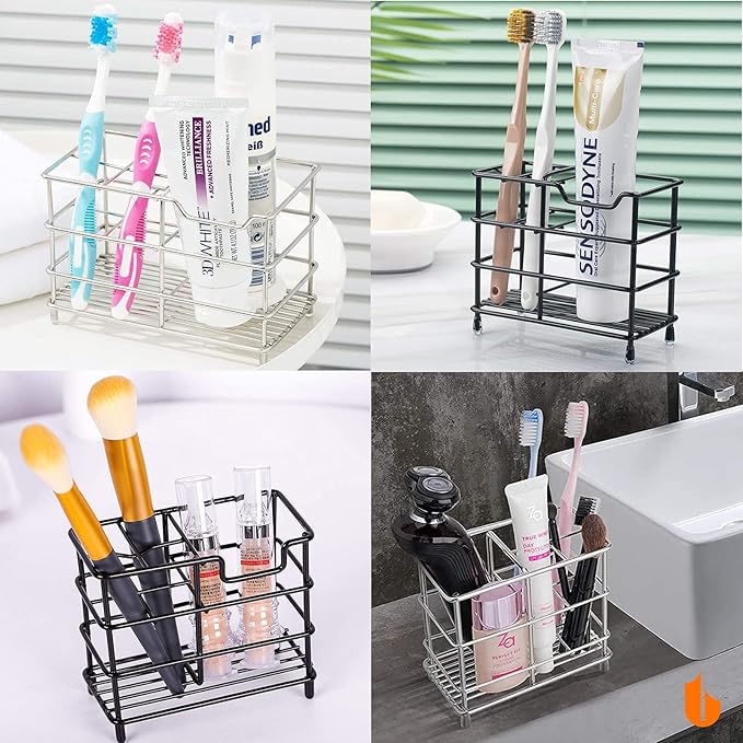 Urbanstrive 304 Stainless Steel Bathroom Toothbrush Holder Toothpaste Holder - Image 7