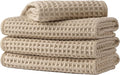 Microfiber Waffle Face Towels, 4 Pieces, Fast Drying, Lint Free 430 GSM by Unknown