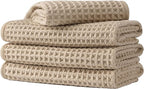 Microfiber Waffle Face Towels, 4 Pieces, Fast Drying, Lint Free 430 GSM by Unknown