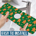 Christmas Gingerbread Man Sink Splash Guard Gingerbread Man Faucet Absorbing - Image 5