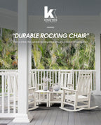 KINGYES Oversized Outdoor Rocking Chair Set of 2, All-Weather Patio Rocking Chairs for Porch, HDPE Outdoor Patio Rockers with High Back & Wide Seat for Garden, Lawn, White - Image 9